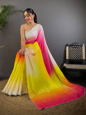 Radiant Soft Chiffon Ombre Print Saree

