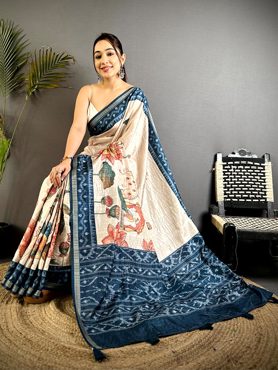 Regal Slub Ghicha Tussar Saree