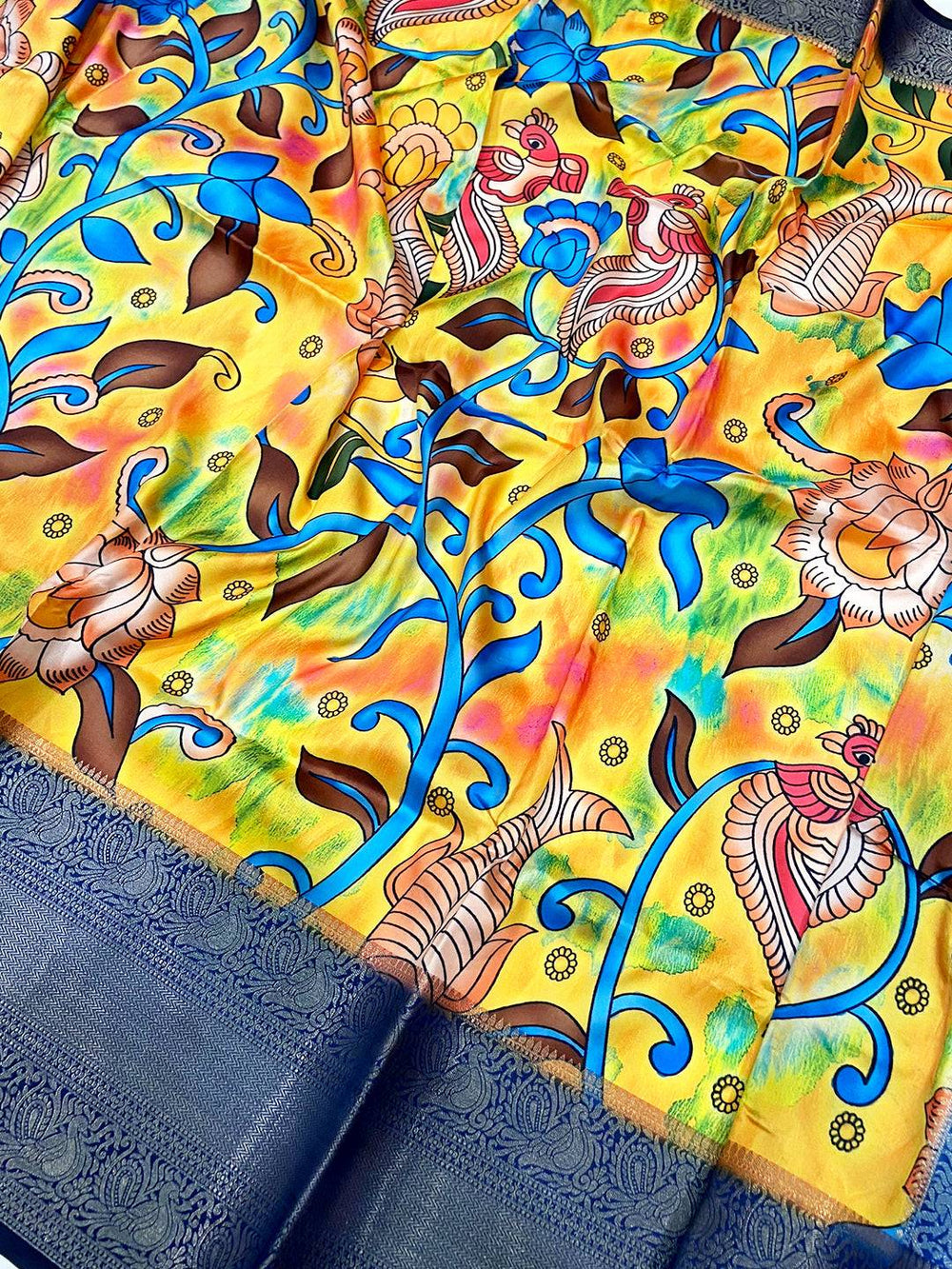 Radiant Multi Kalamkari Digital Prints Saree