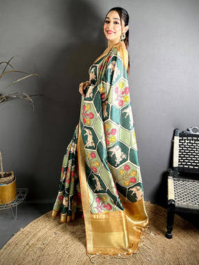 Radiance Gaji Lakda Patta Kalamkari Saree
