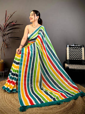 Regal Glitter Sequin Soft Georgette Saree