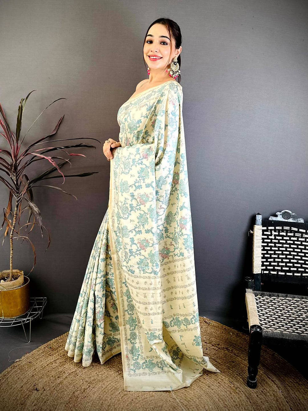 Regal Block Print Soft Zarna Silk Saree