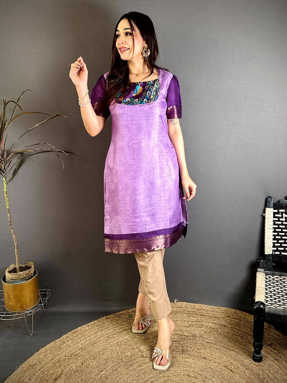 Regal Soft Dola Silk Round Neck Kurti
