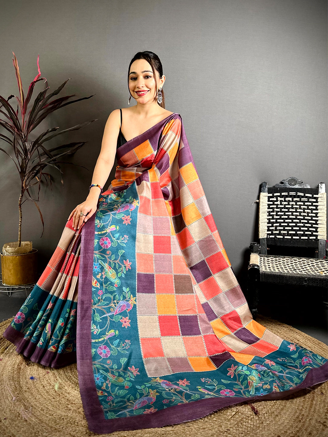 Regal Block Print Manipuri Saree