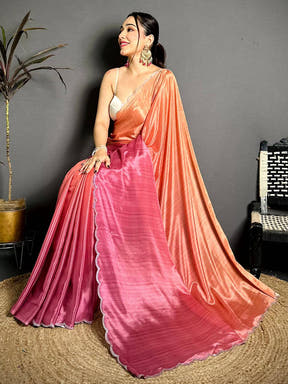Elegant Ombre Chiffon Diamond Saree