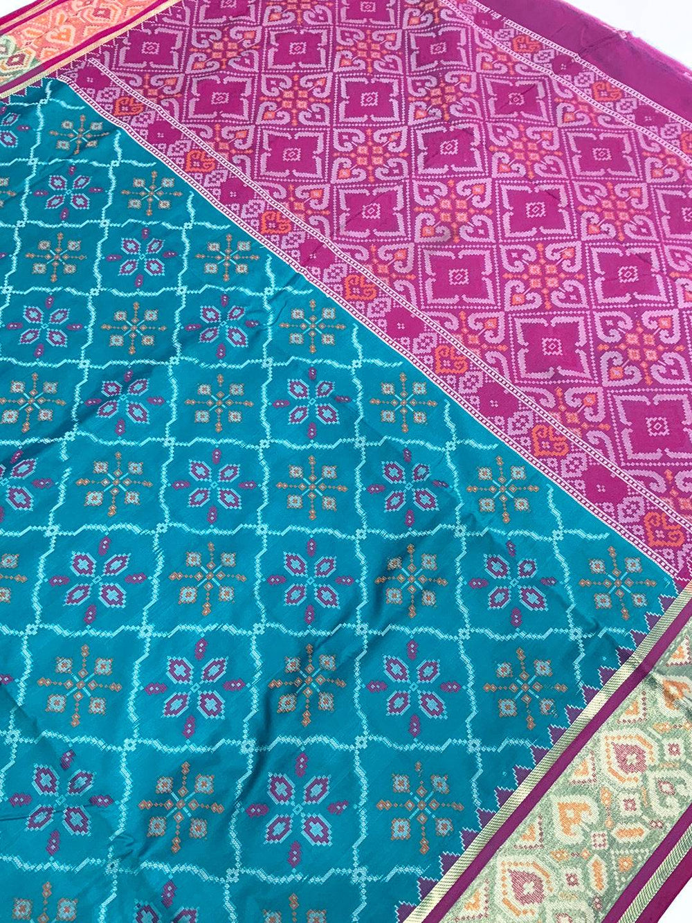 Vibrant Pochampally Patola Silk Saree
