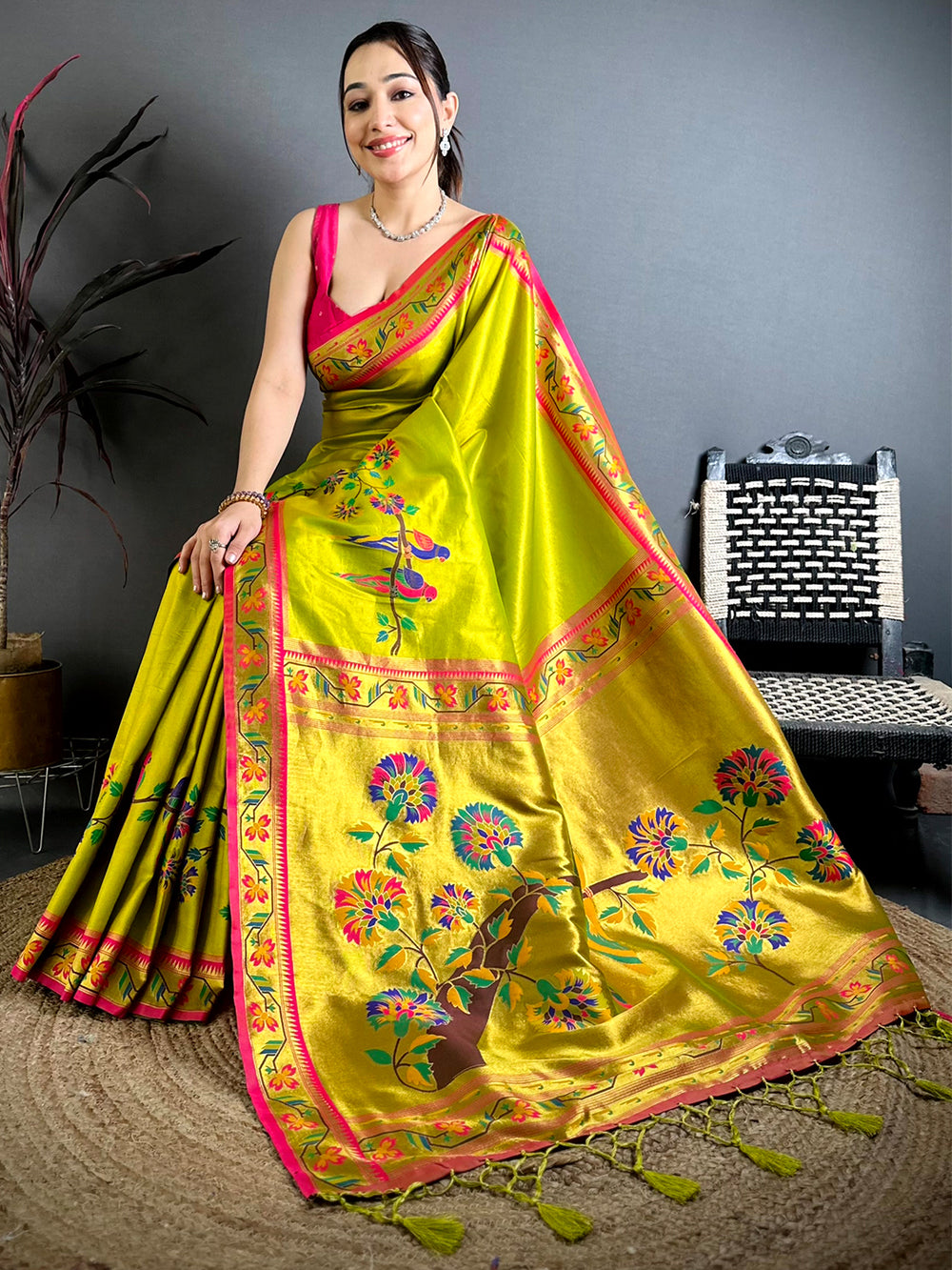 Opulent Minakari Paithani Tissue Saree
