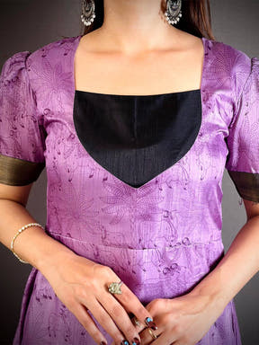 Soft Dola Silk Half Paan Neck Kurti