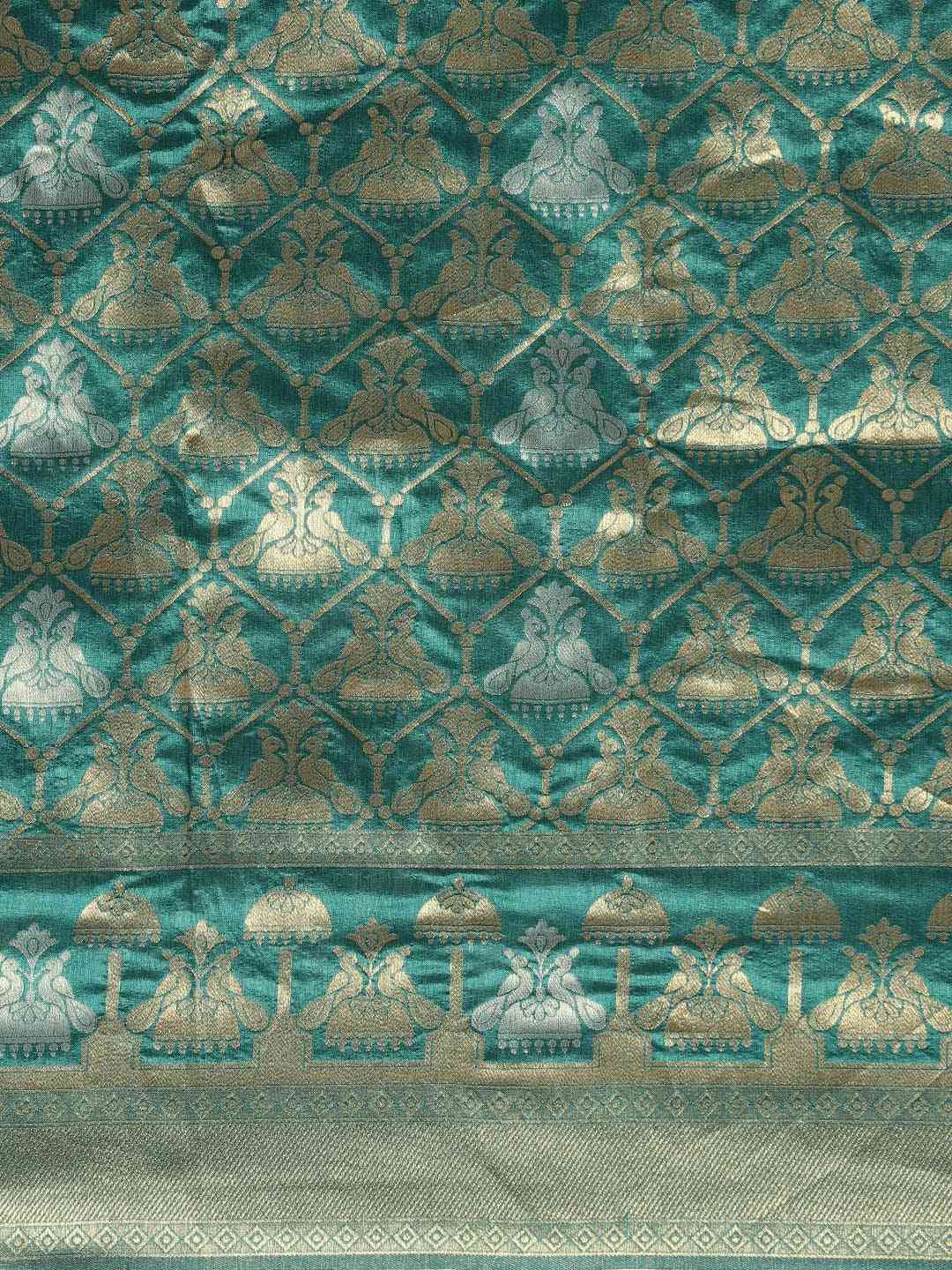  Beautiful Banarasi Green Colour Saree