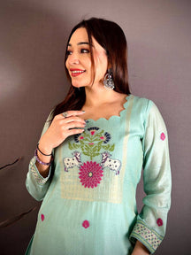 Aqua Classic Floral Cotton Dress