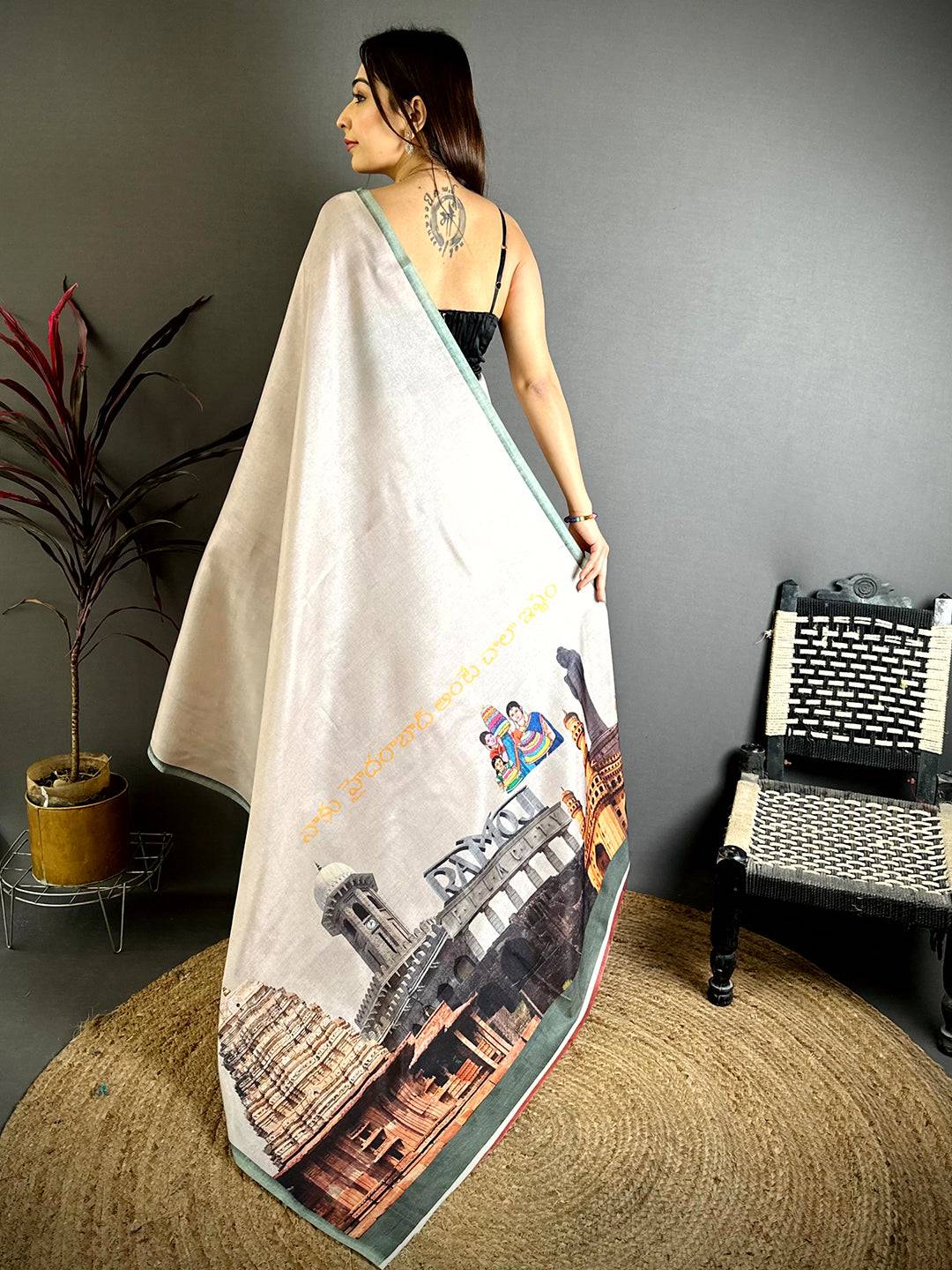 Telangana Heritage Digital Print Saree