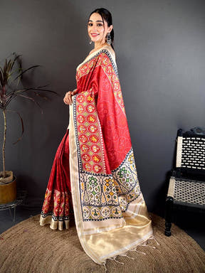Heritage Red Soft Kanchi Silk Saree