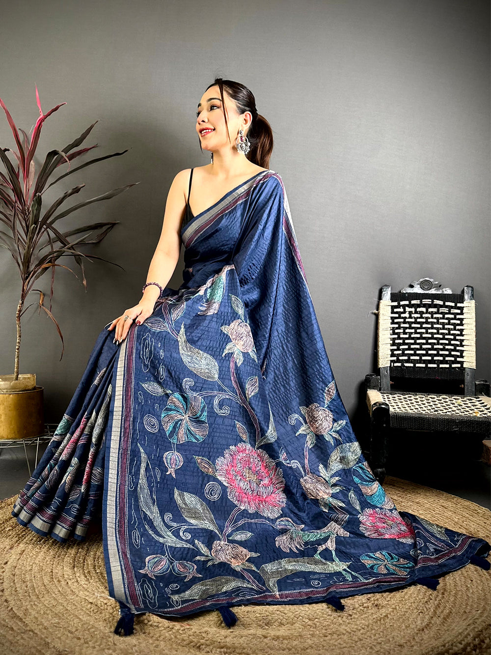 Tradition Soft Tussar Ghicha Katha Saree