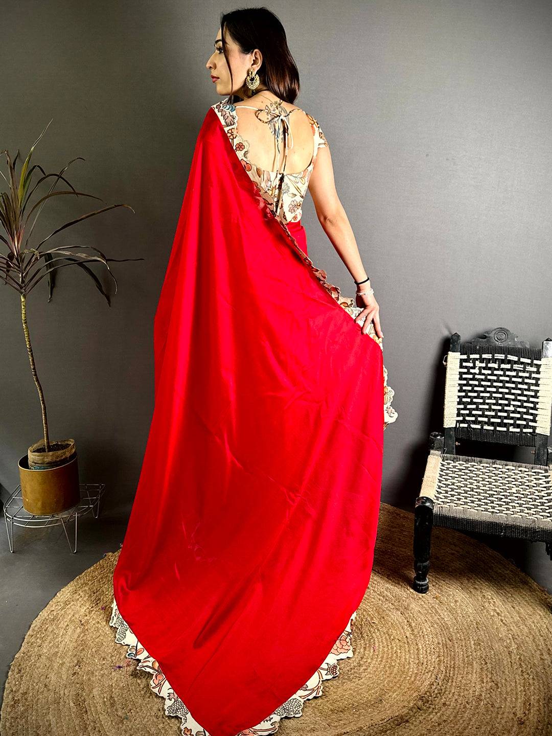 Royal Printed Silk Cutwork Border Saree