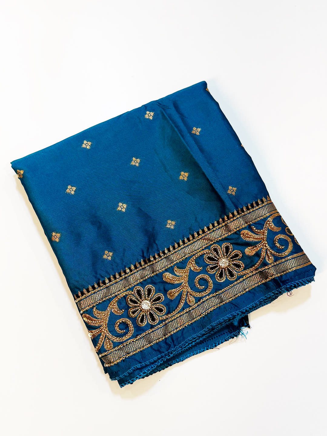 Black Mango Butti Soft Silk Saree With Maggam Blouse