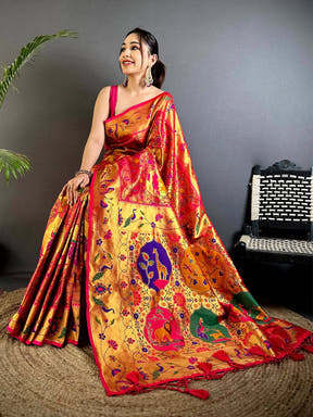 Royal Red Patola Paithani Saree