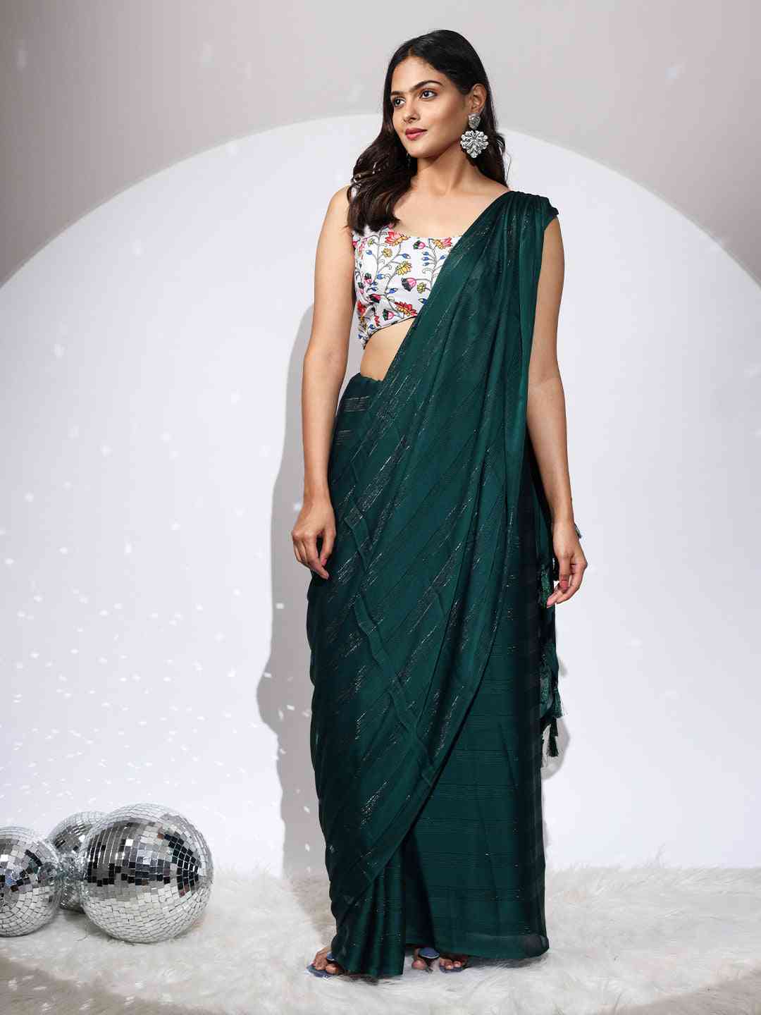 Pure Chiffon Dual Tone Designer Saree 