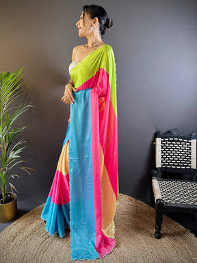 Vibrant Poly Chiffon Stone Work Saree

