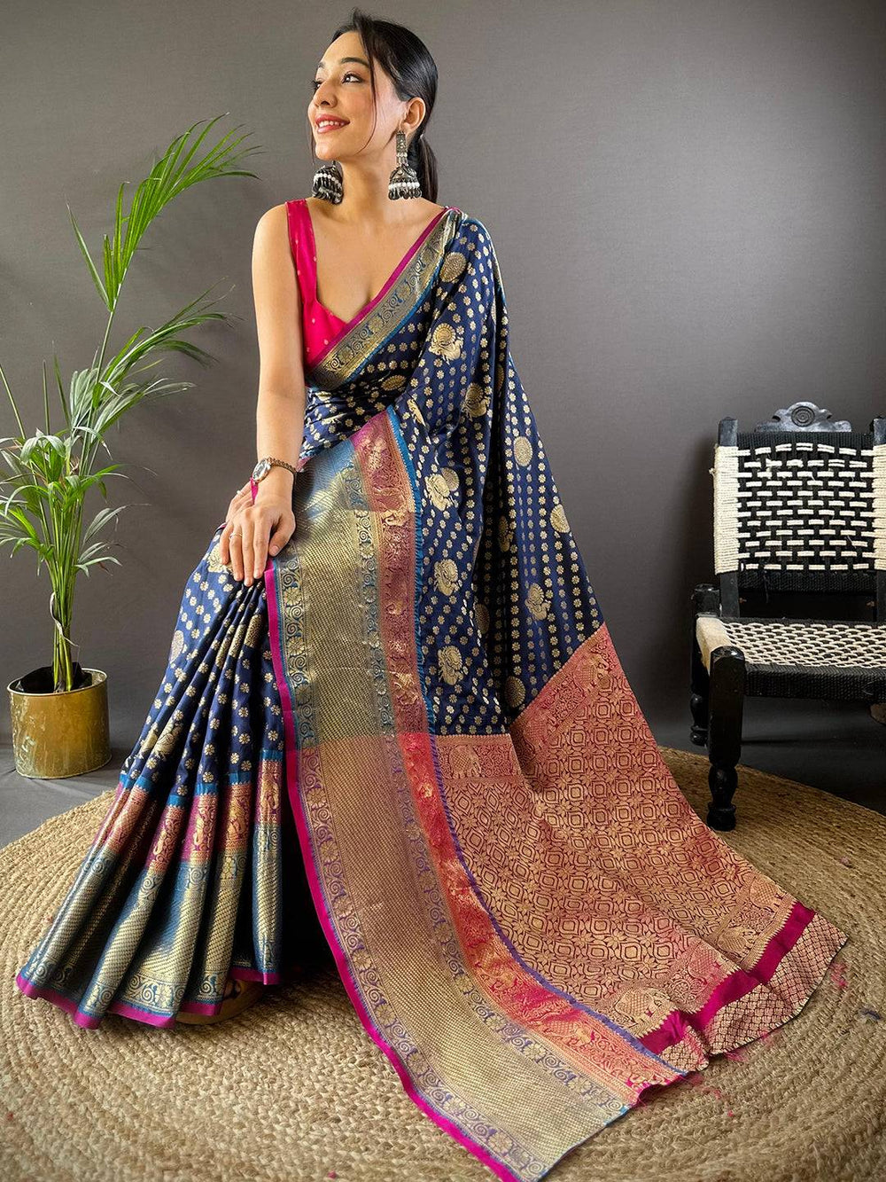 Regal Radiance Banarasi Polka Zari Saree