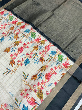 Regal Kalamkari Satin Bentex Gadwal Saree