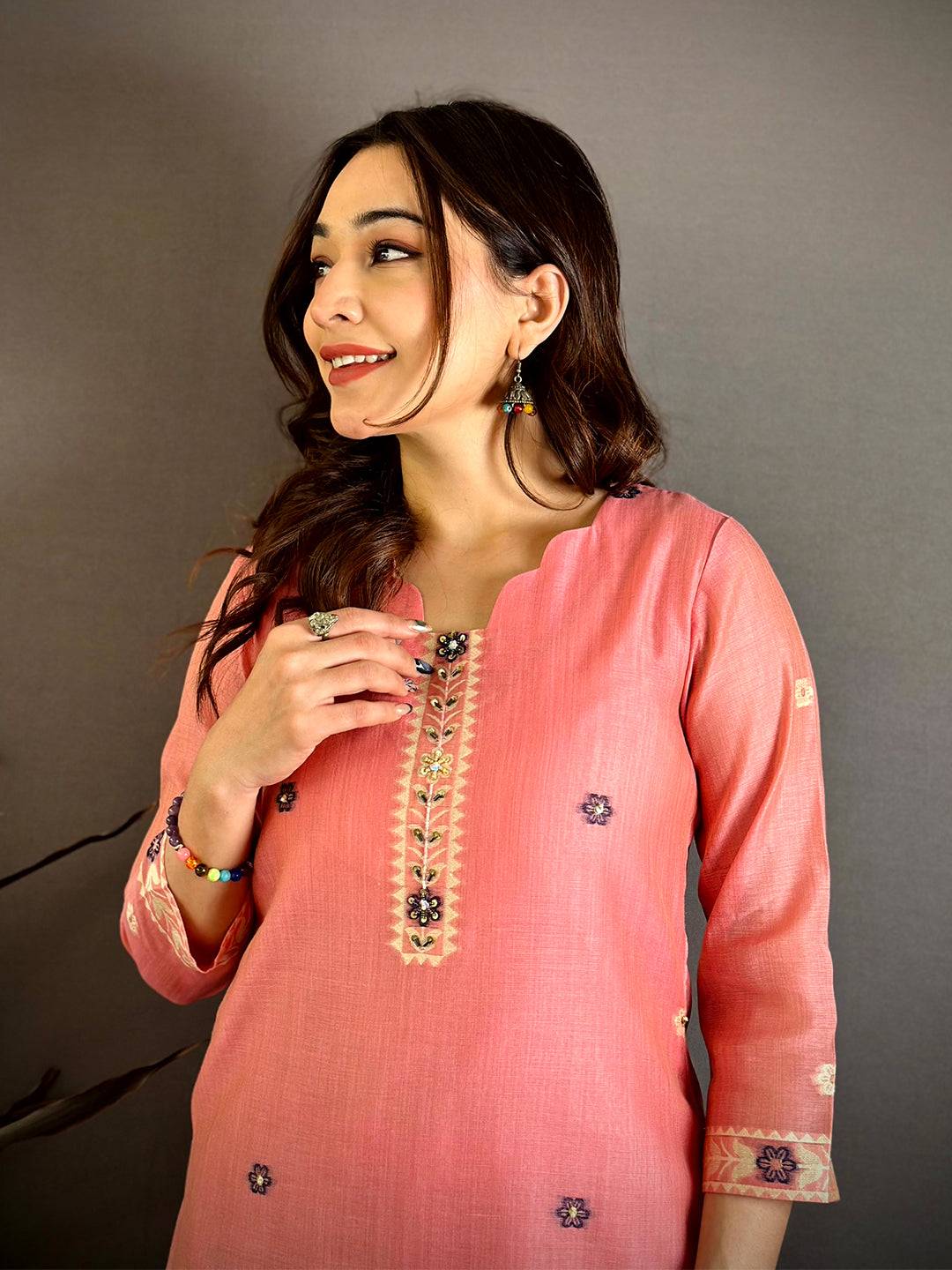 Rose Bloom Mul Cotton Suit Set