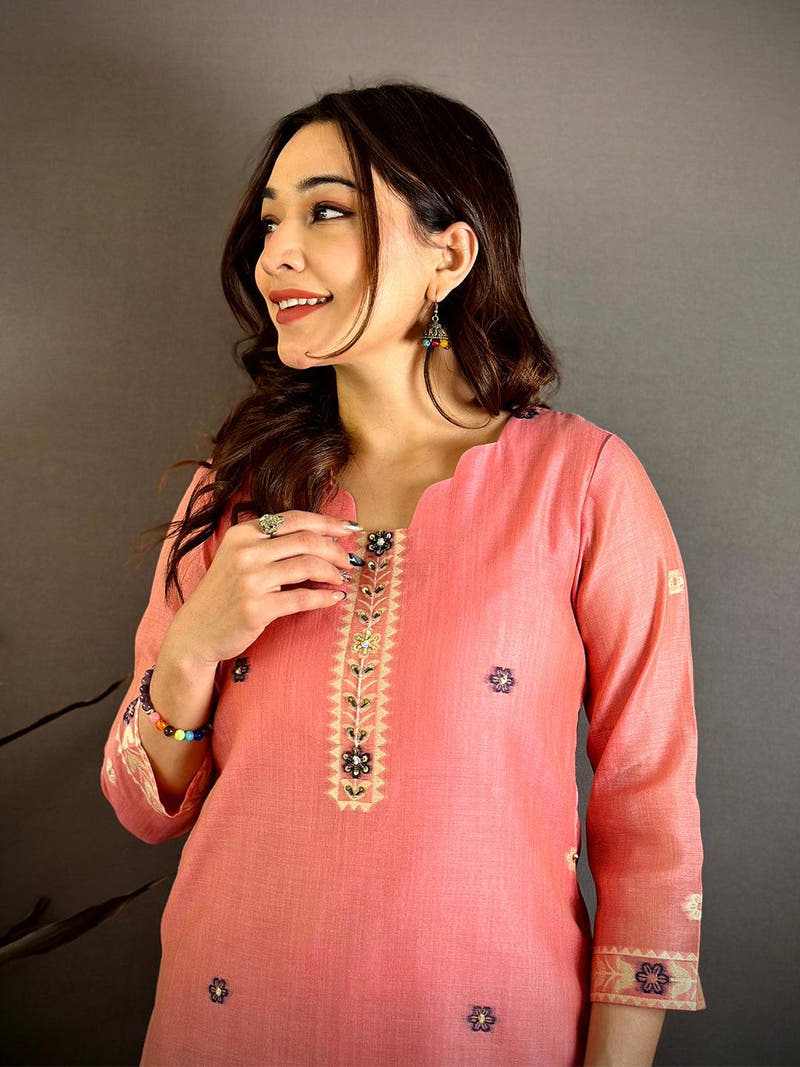 Rose Bloom Mul Cotton Suit Set