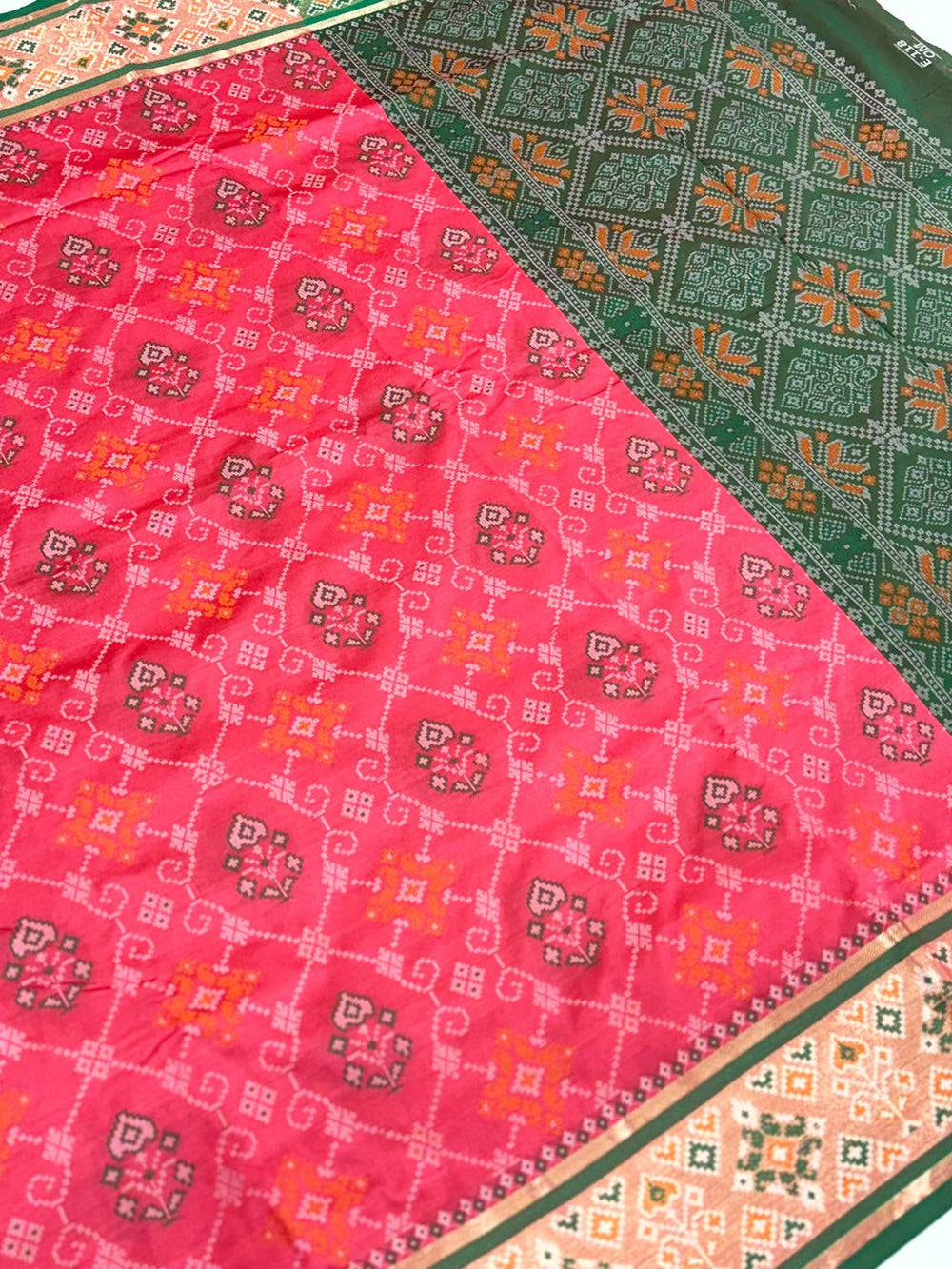 Gajri Pochampally Patola Soft Silk Saree