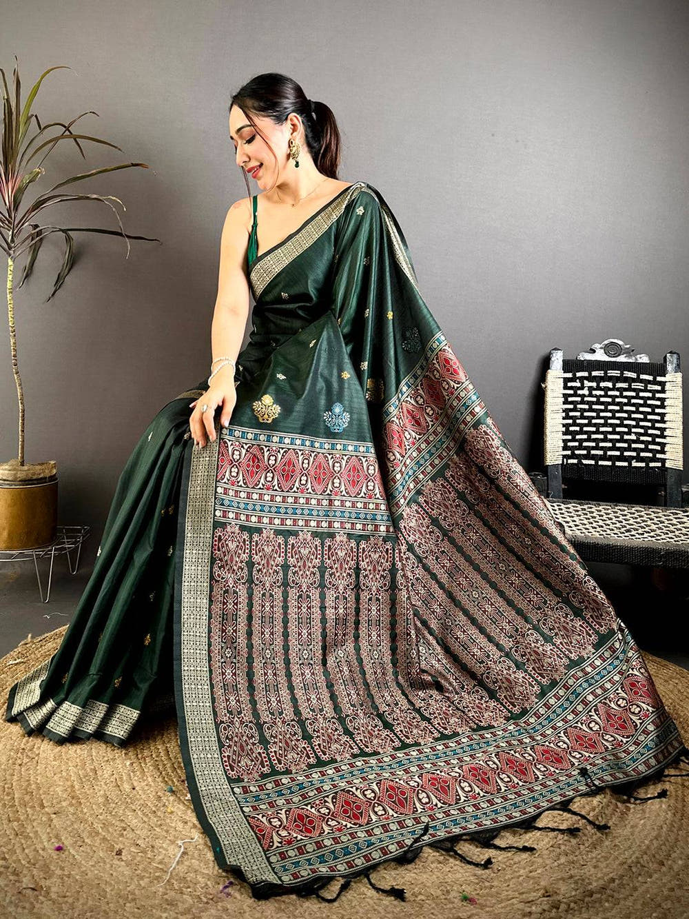 Exclusive Katan Silk Thread Work Saree
