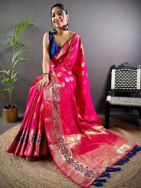 Golden Bloom Banarasi Elegance Saree