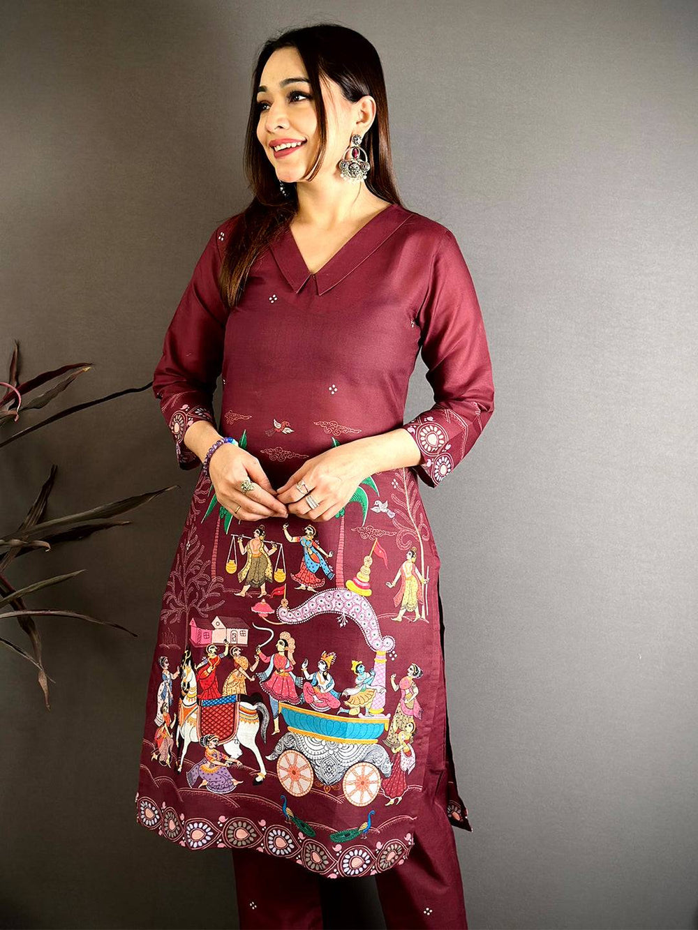 Pattachitra Print Mul Cotton Kurti