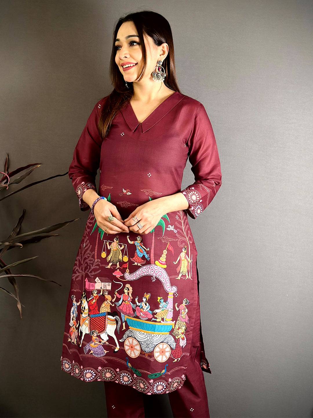 Pattachitra Print Mul Cotton Kurti
