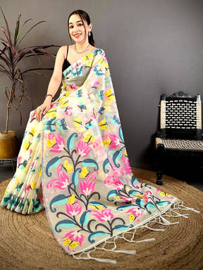 Royal Braso Silk Minakari Resham Saree