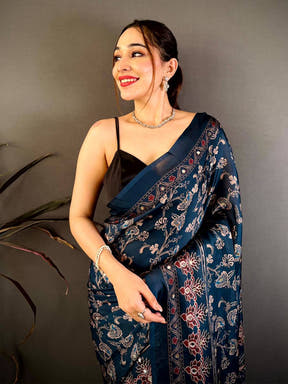 Tradition Soft Georgette Mirror Work Saree

