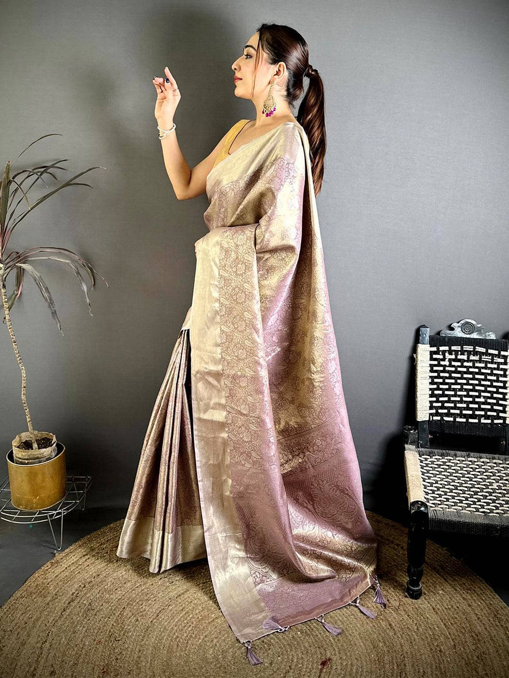 Celebrity Kanjivaram Woven Tissue Saree