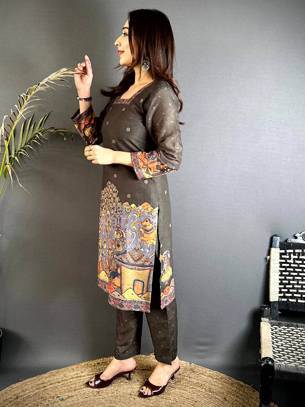 Kalamkari Square Neck Mul Kurti


