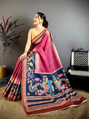 Regal Tanjore Peacock Border Saree