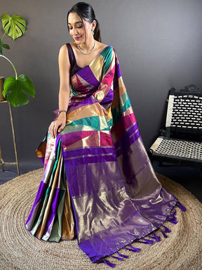 Geometrical Design Kanjivaram Silk Saree