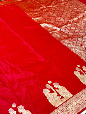 Mashru Satin Zari Weaving Kanchi Border Saree
