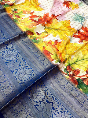 Regal Banarasi Floral Print Saree