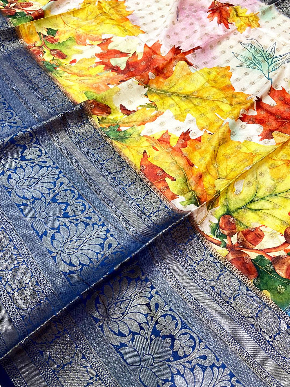Regal Banarasi Floral Print Saree