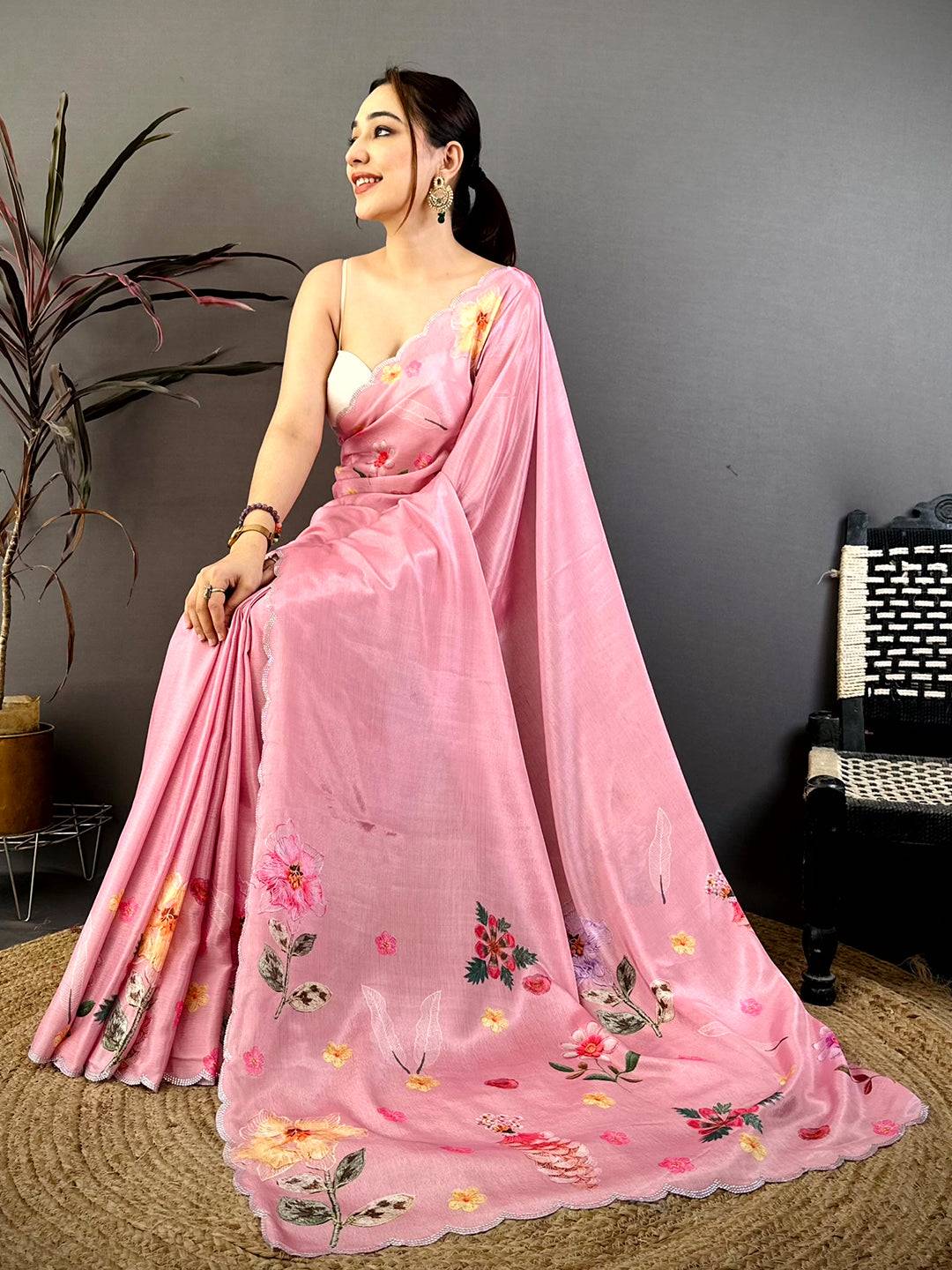 Majestic Soft Chiffon Stone Work Saree