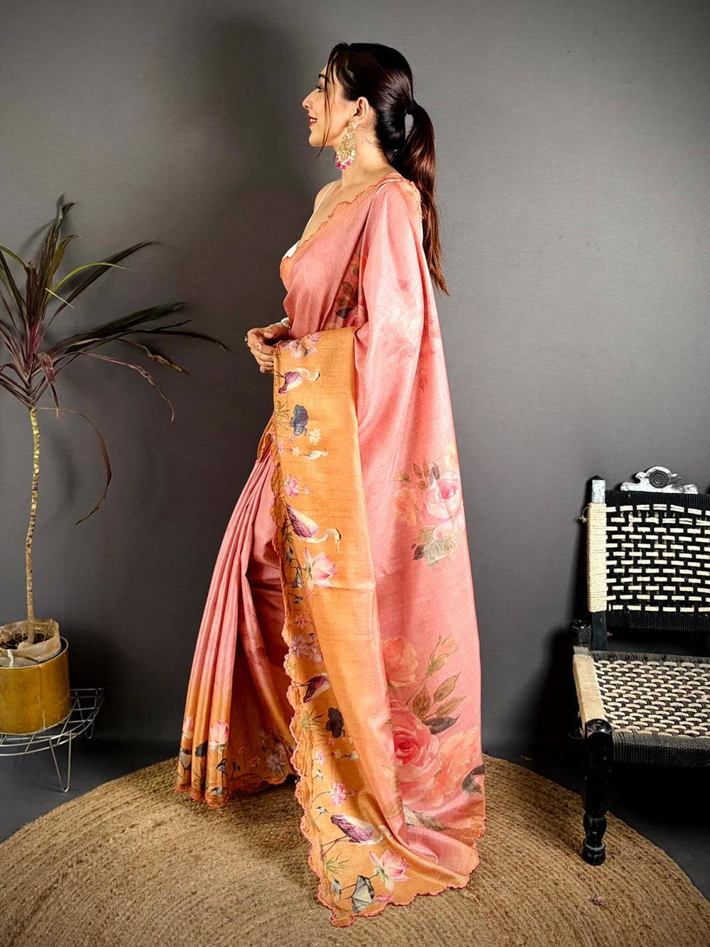 Classic Tussar Resham Embroidered Saree