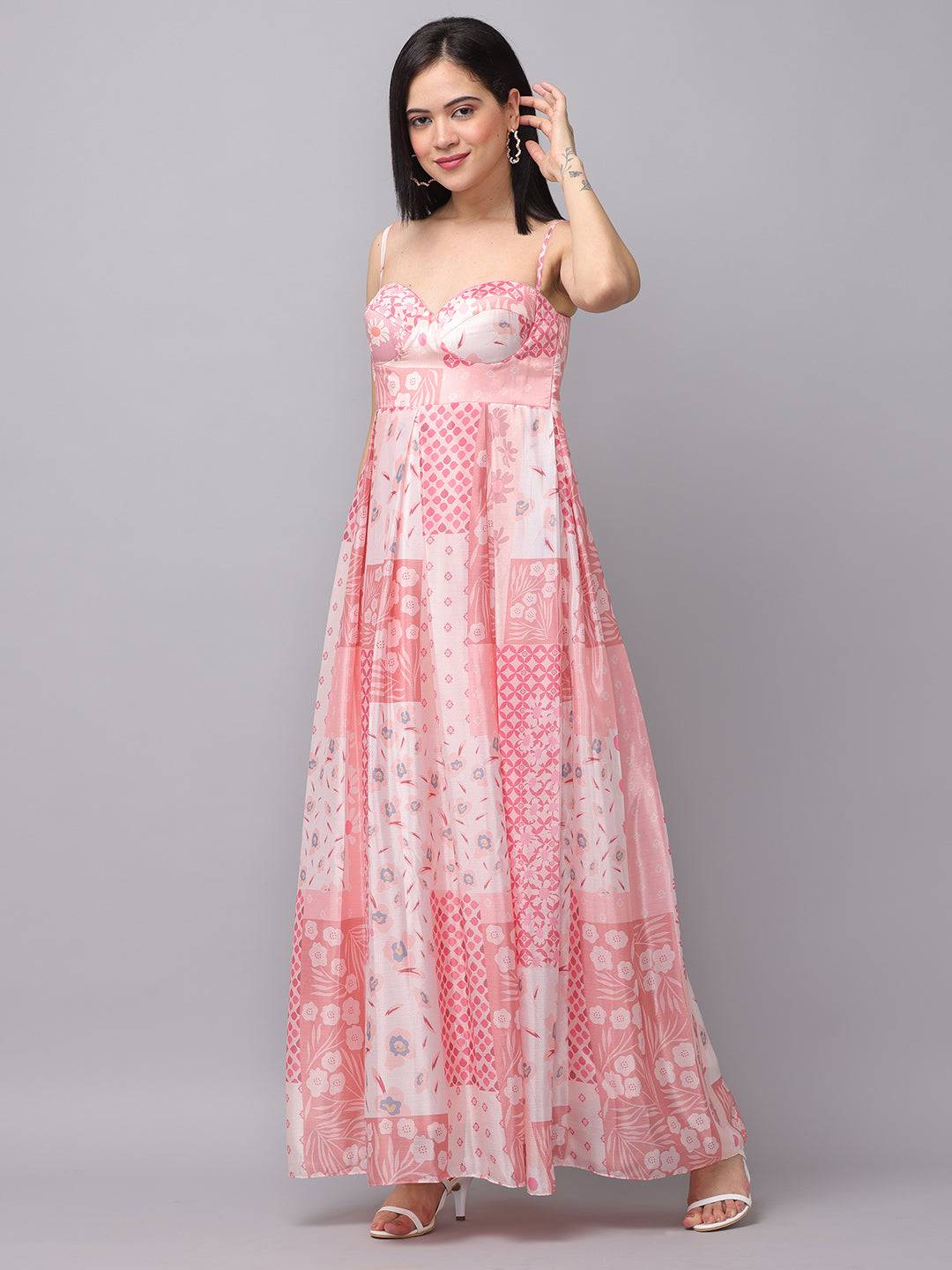 Blush Meadow Corset Dress elegant pose