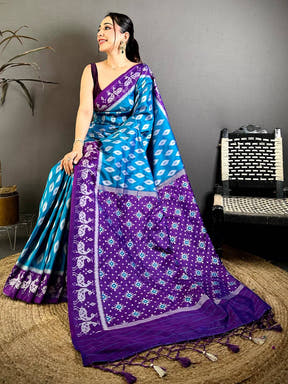 Exclusive Silk Ikkat Deer Weaving Saree