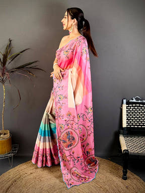 Regal Tussar Resham Embroidered Saree