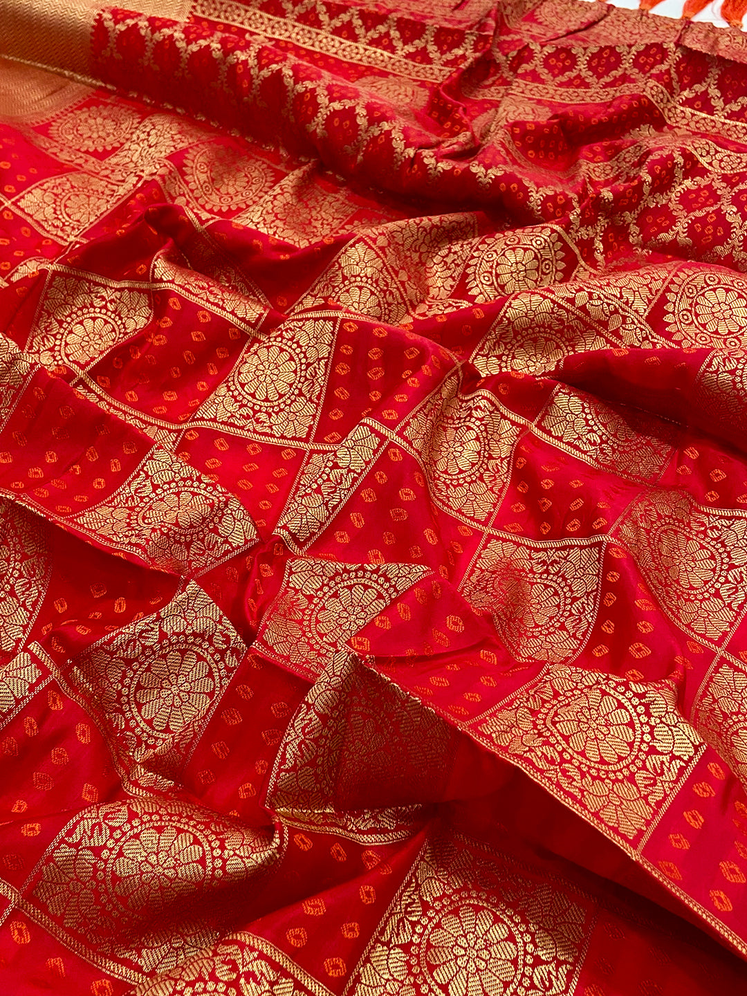 Red Banarasi Square Patola Saree