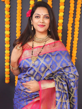 Royal Blue Banarasi Brocade Saree