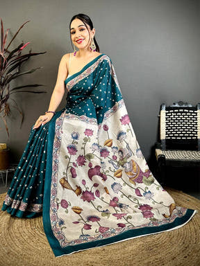 Classic Kalamkari Bandhani Print Saree