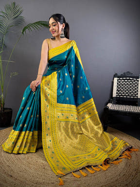 Radiant Feather Dubal Tone Soft Silk Saree