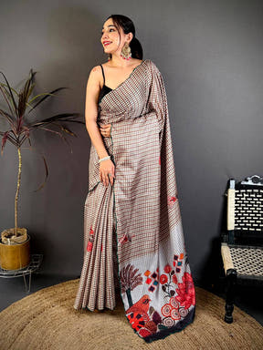 Radiant Tussar Resham Embroidered Saree